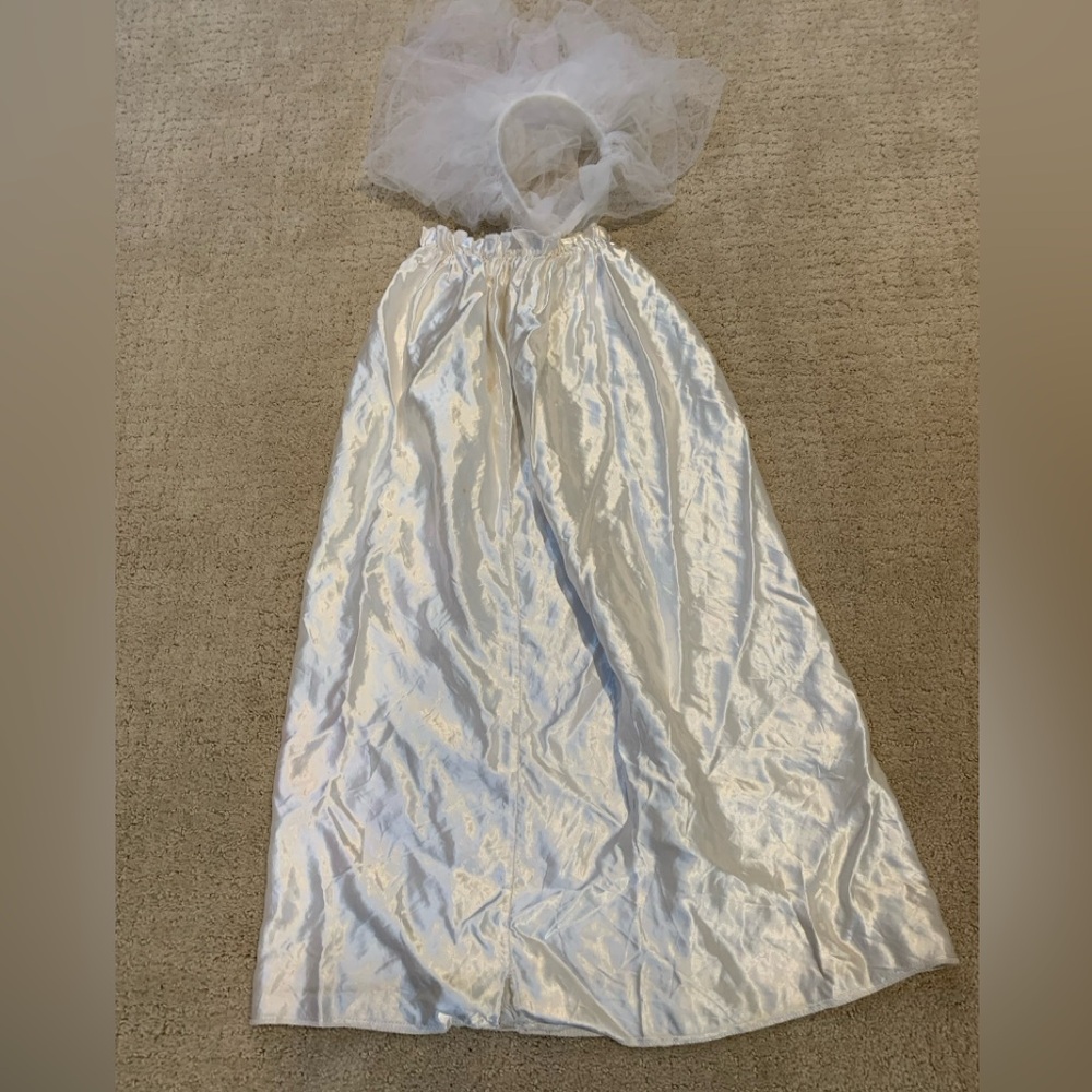 Wedding Costume with White Skirt, Veil, and Bridal Shawl / Cape for Halloween